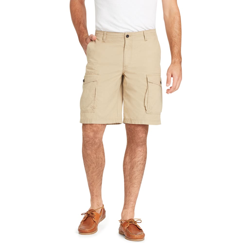 Izod Men's Seaside Saltwater Mini-Ripstop Cargo Shorts - Brown, 36