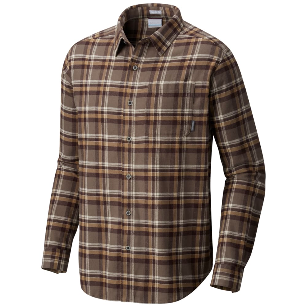 Columbia Men's Boulder Ridge Long-Sleeve Flannel Shirt - Brown, L