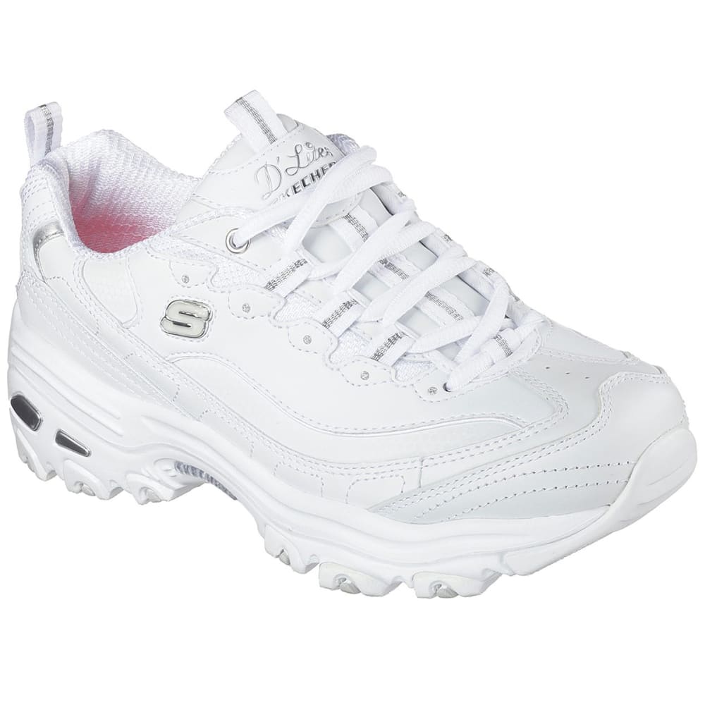 Skechers Women's D'lites - Fresh Start Sneakers, Wide - White, 6
