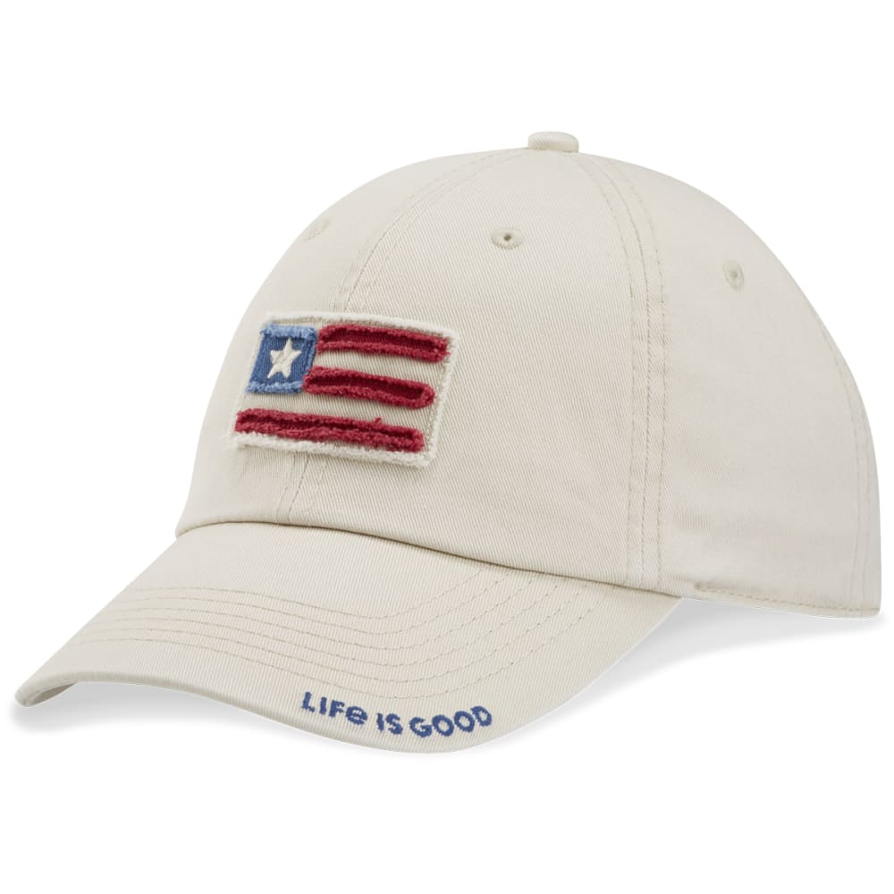 Life Is Good Women's Flag Applique Chill Tattered Adjustable Cap