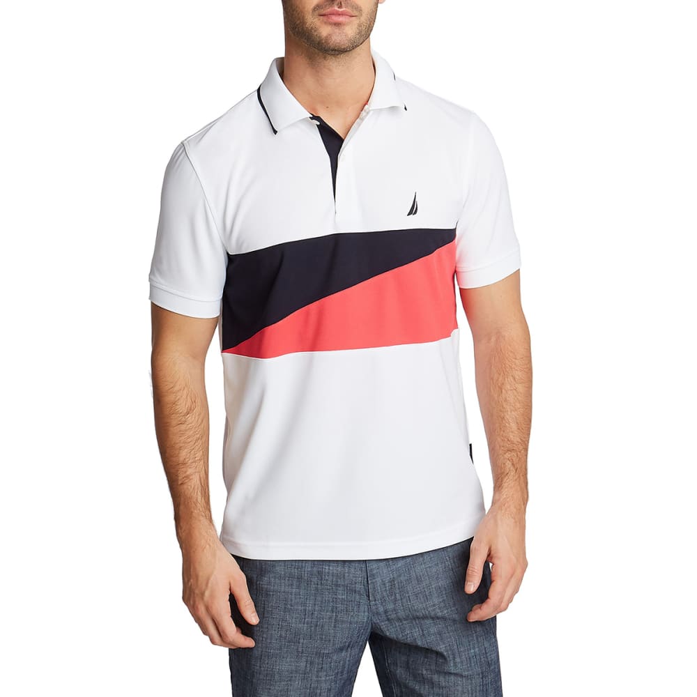 Nautica Men's Colorblock Chest Stripe Polo - White, XXL