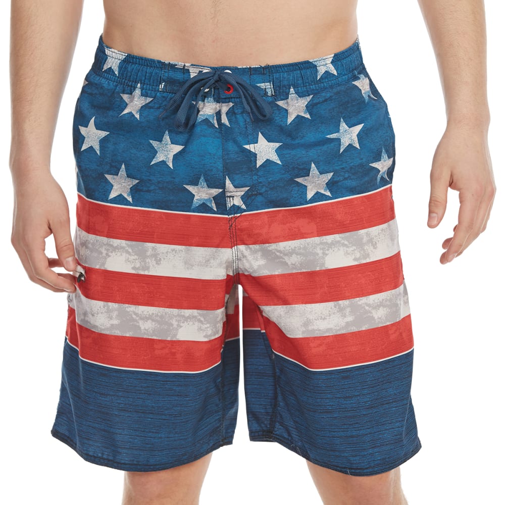 Burnside Guys' Americana E-Board Shorts - Blue, M