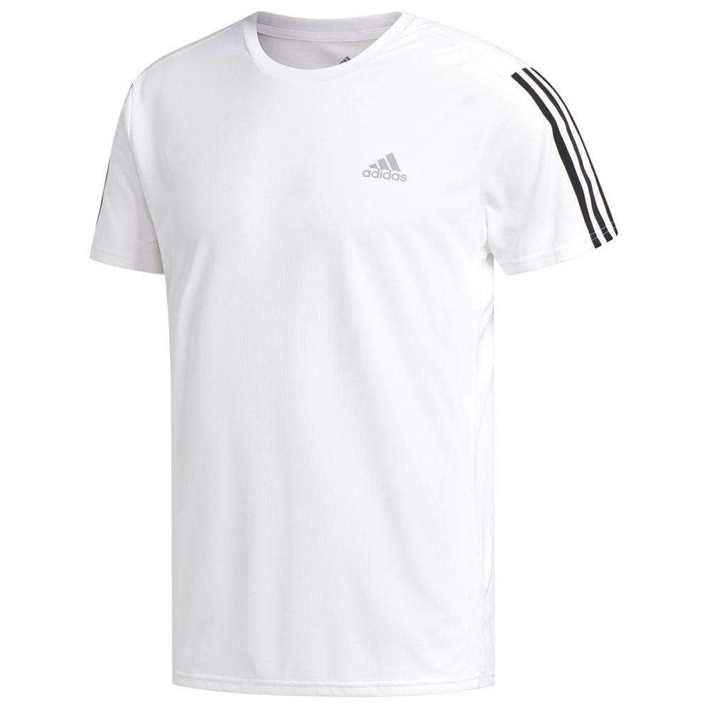 Adidas Men's 3-Stripe Running Tee - White, S