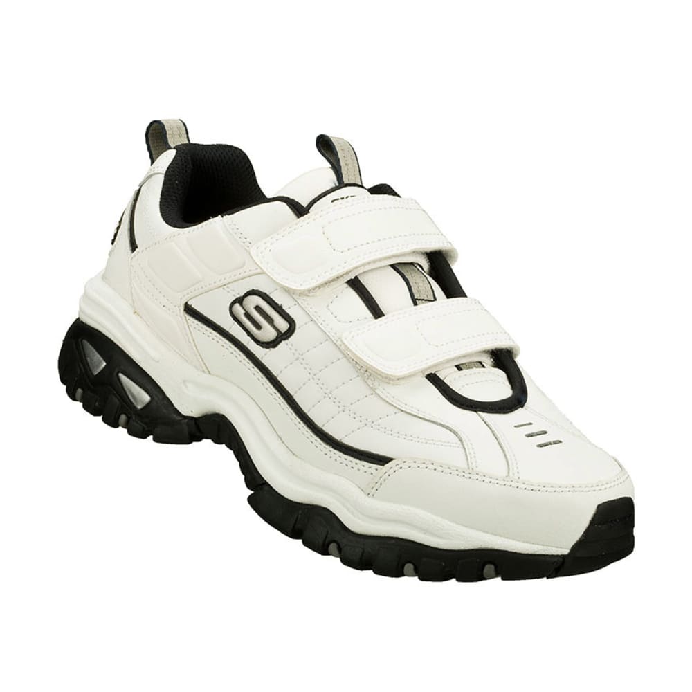 SKECHERS Men's Energy Velcro Walking Shoes, White, Wide