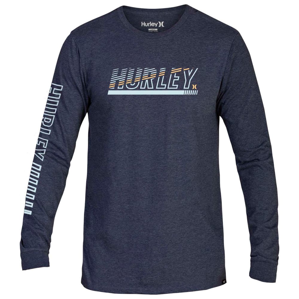 Hurley Guys' Launch Graphic Long-Sleeve Tee - Blue, S