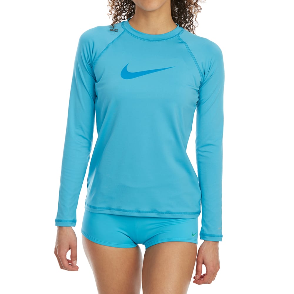 Nike Women's Hydroguard Long-Sleeve Rash Guard - Blue, S