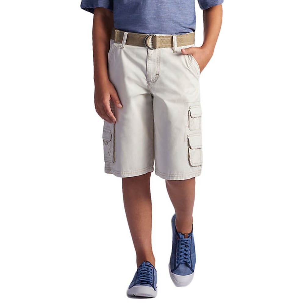 LEE Boys' Wyoming Solid Cargo Shorts - White, 14