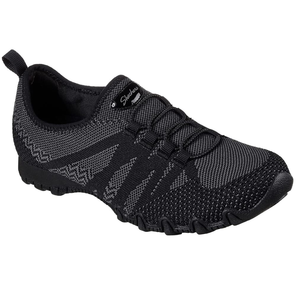 Skechers Women's Relaxed Fit: Bikers - Get With Knit Casual Shoes, Black