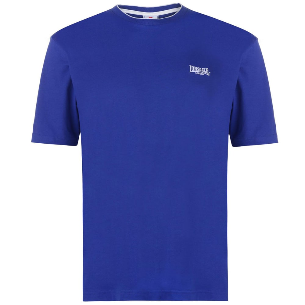 Lonsdale Men's Tipped Tee - Blue, 4XL