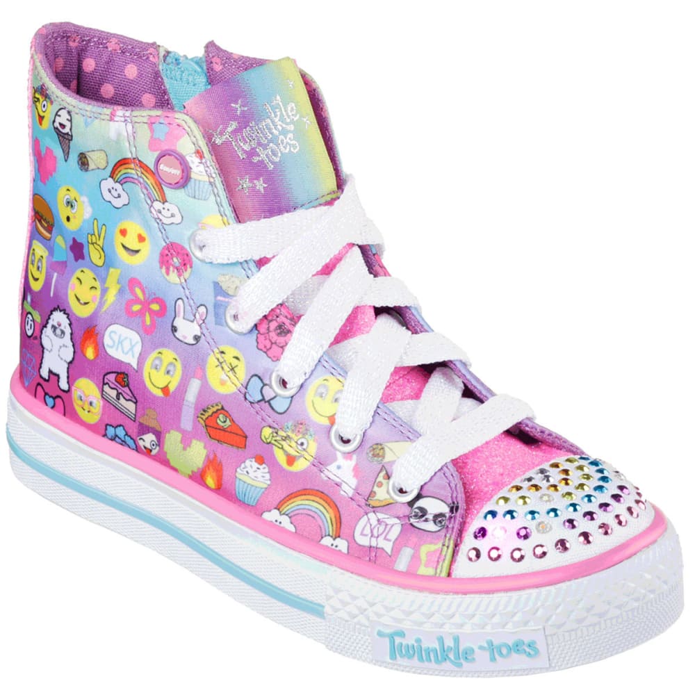 Skechers Girls' Twinkle Toes: Shuffles - Chat Time Sneakers - Various Patterns, 1.5