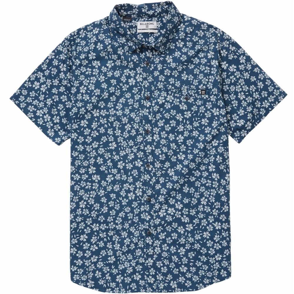 Billabong Men's Sundays Mini Short Sleeve Shirt - Blue, S