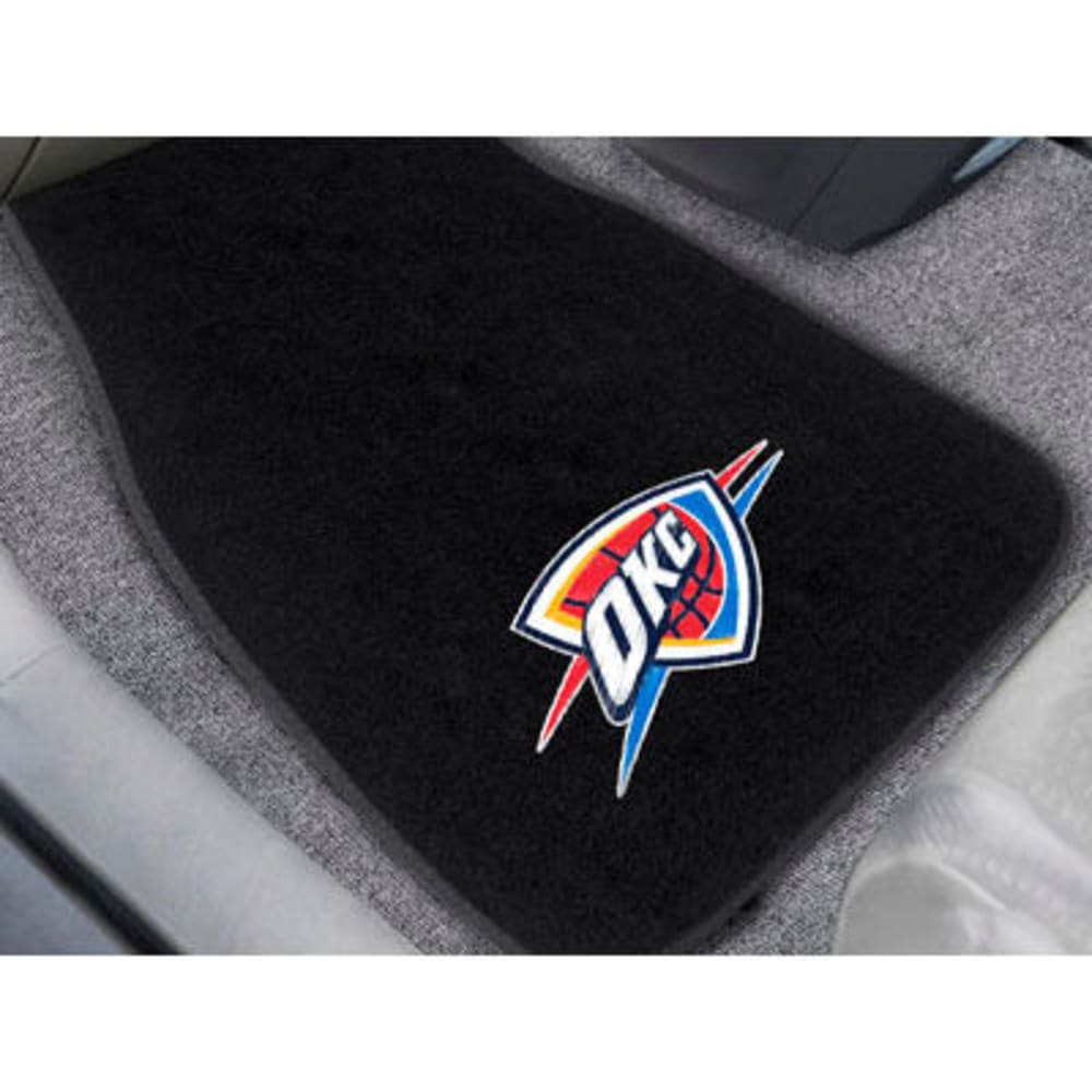 Fan Mats Oklahoma City Thunder 2-Piece Embroidered Car Mat Set, Black