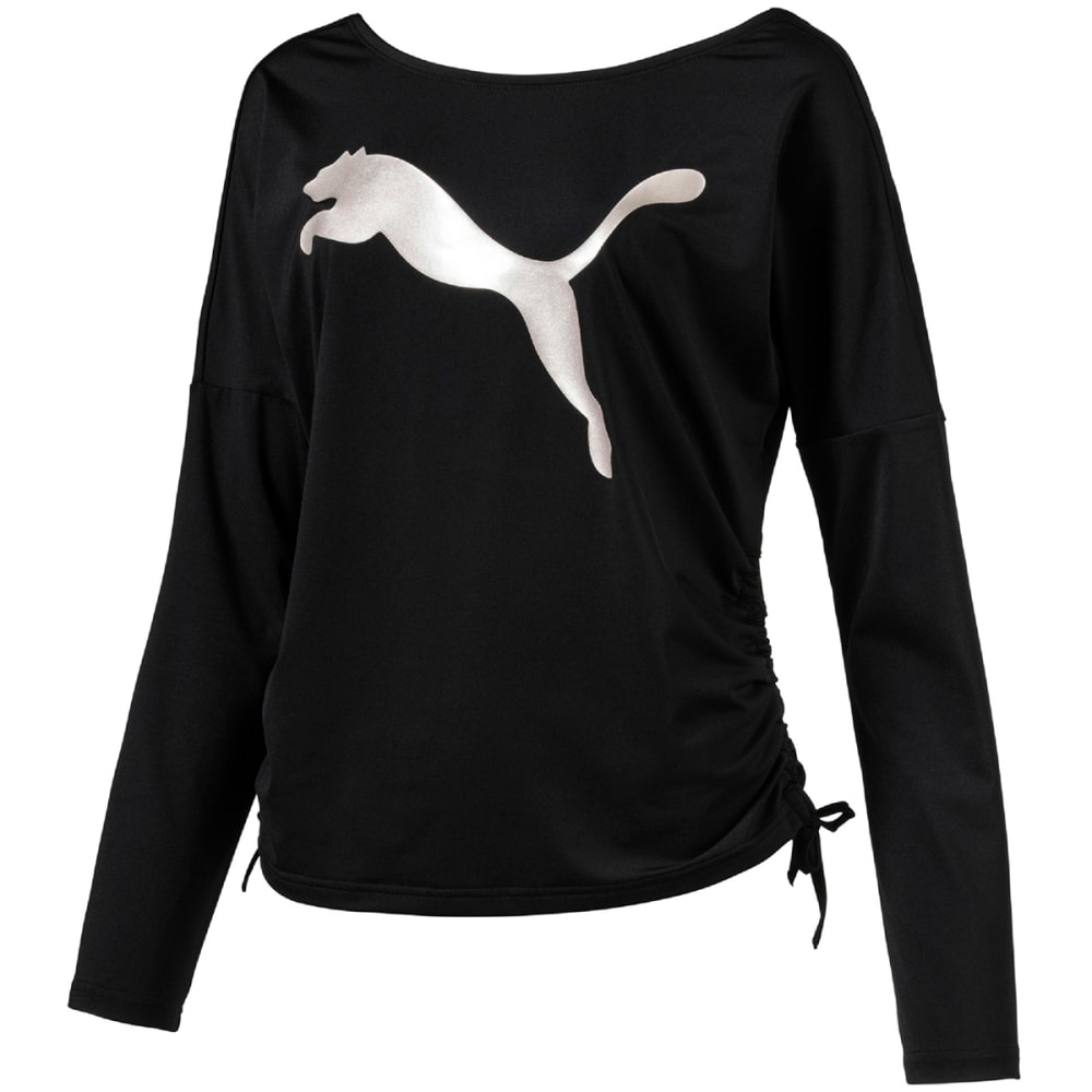 Puma Women's Transition Light Long-Sleeve Cover-Up Top - Black, S