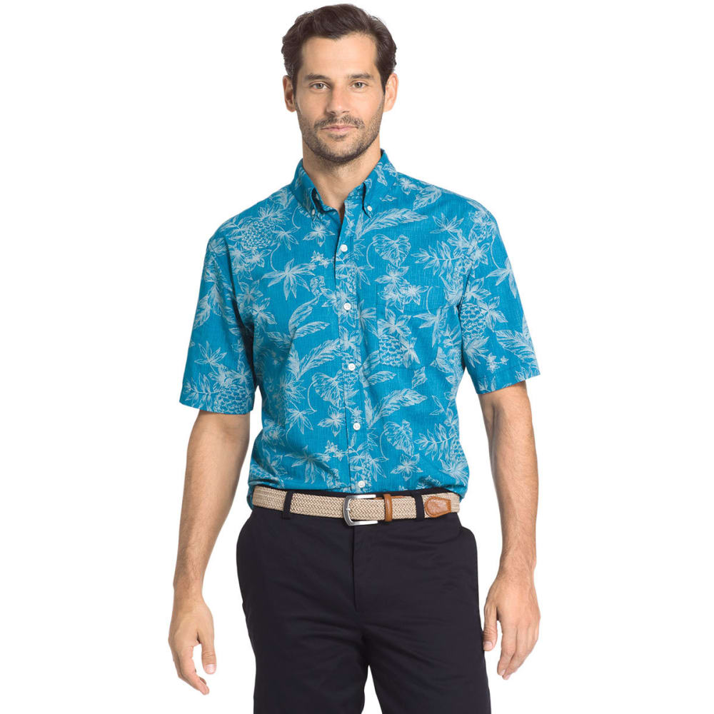 Arrow Men's Coastal Pineapple Short-Sleeve Shirt - Blue, M
