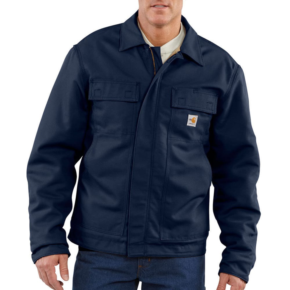 Carhartt Men's Flame-Resistant Lanyard Access Quilt-Lined Jacket - Blue, L