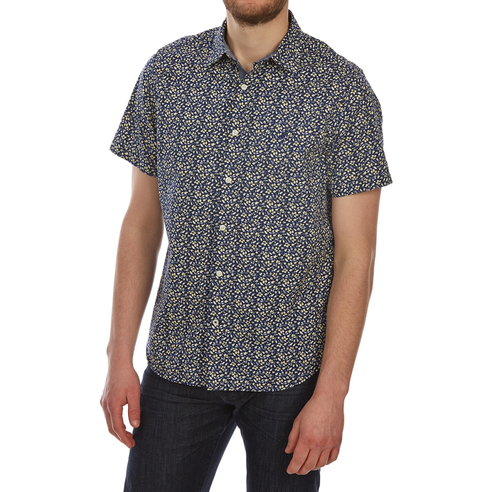 Nautica Men's Floral Print Woven Short-Sleeve Shirt - Blue, M