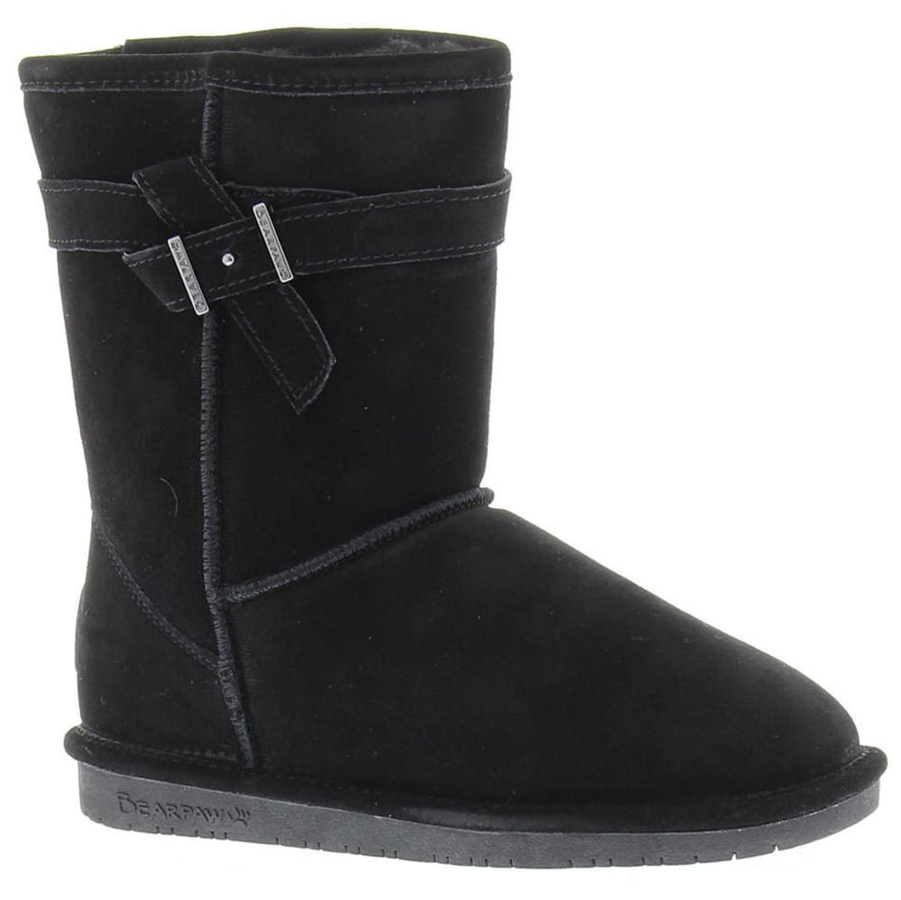 Bearpaw Women's Shearling Val Belted Boots - Black, 5