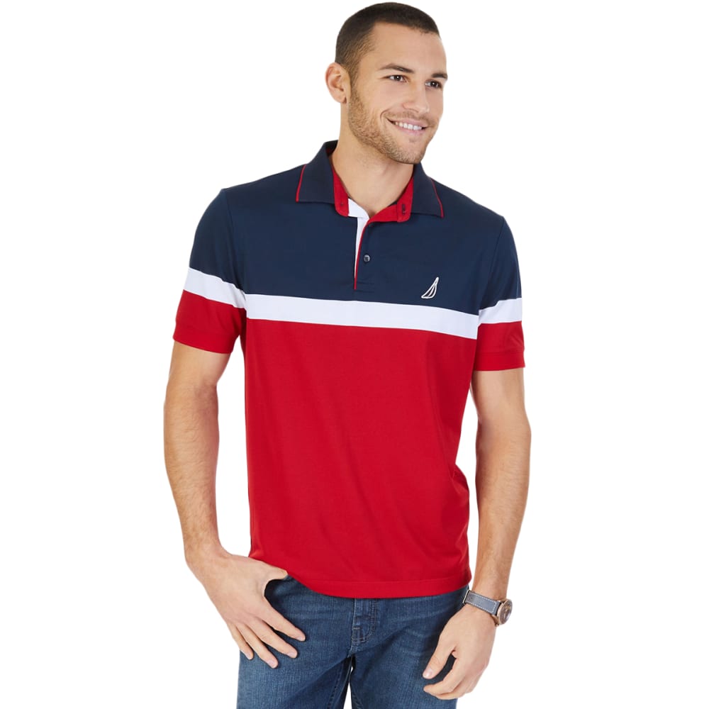 Nautica Men's Colorblock Performance Polo Shirt - Red, L