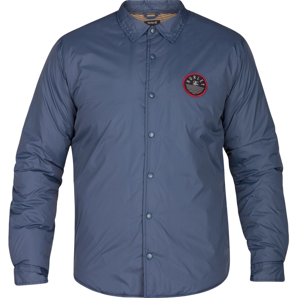 Hurley Guys' Portland Shirt Jacket - Blue, M