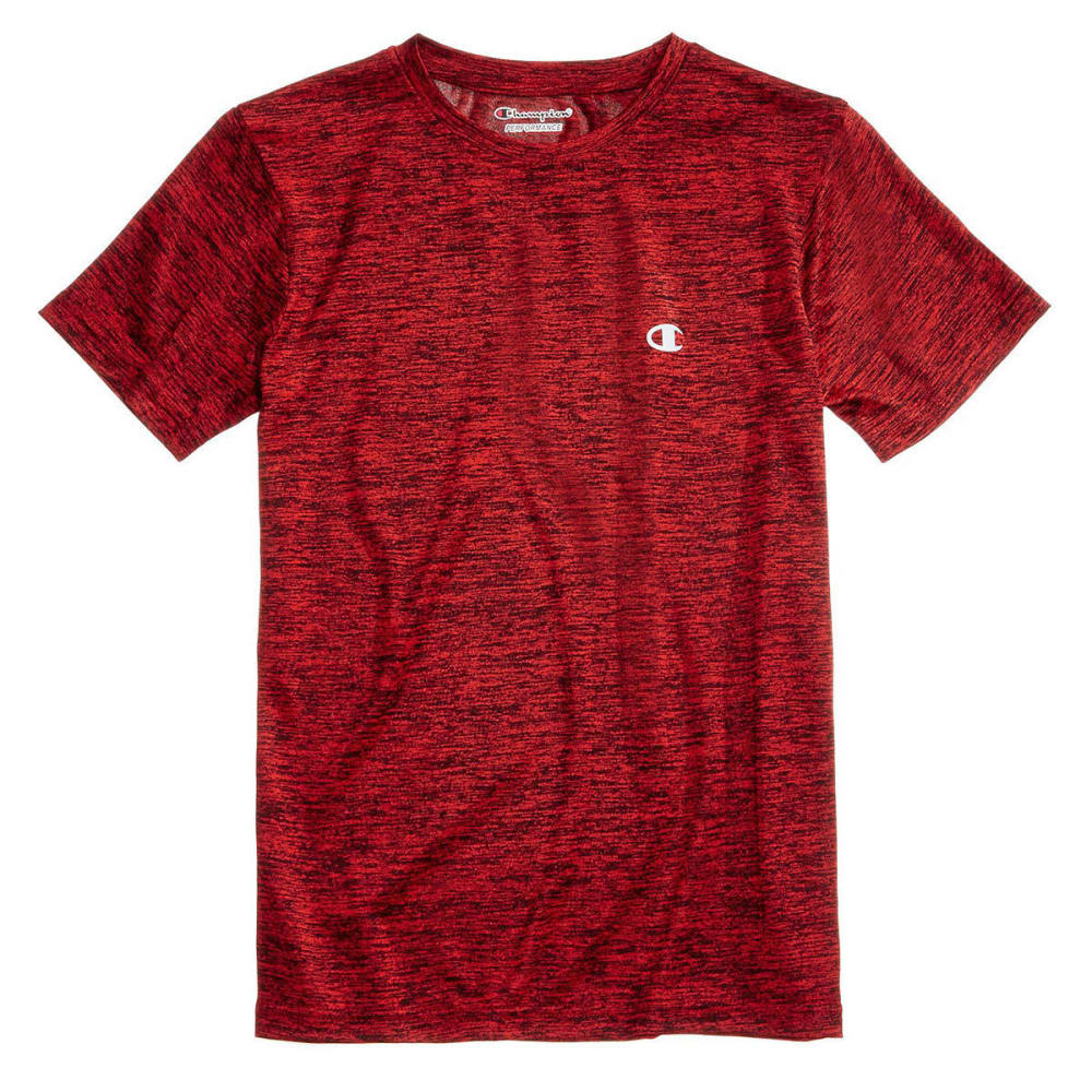 Champion Little Boys' Linear Heather Athletic Short-Sleeve Tee - Red, 4