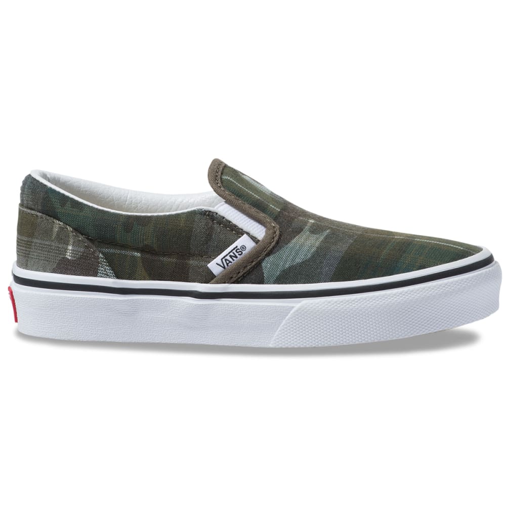 Vans Boys' Classic Slip-On Shoes - Green, 13