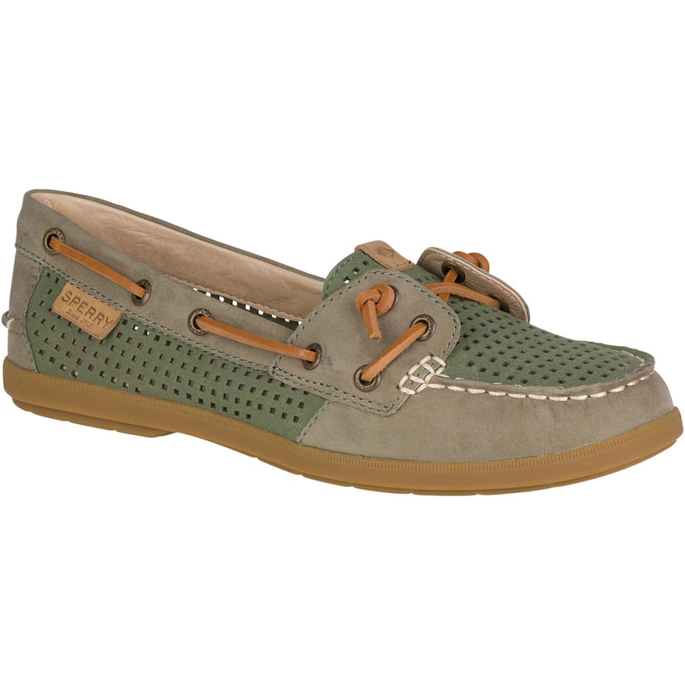 Sperry Women's Coil Ivy Perforated Boat Shoes, Olive - Green, 7