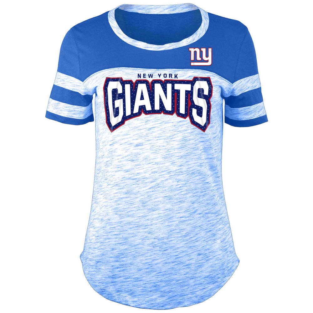 New York Giants Women's Space-Dye Rhinestone Crew Short-Sleeve Tee - Blue, S