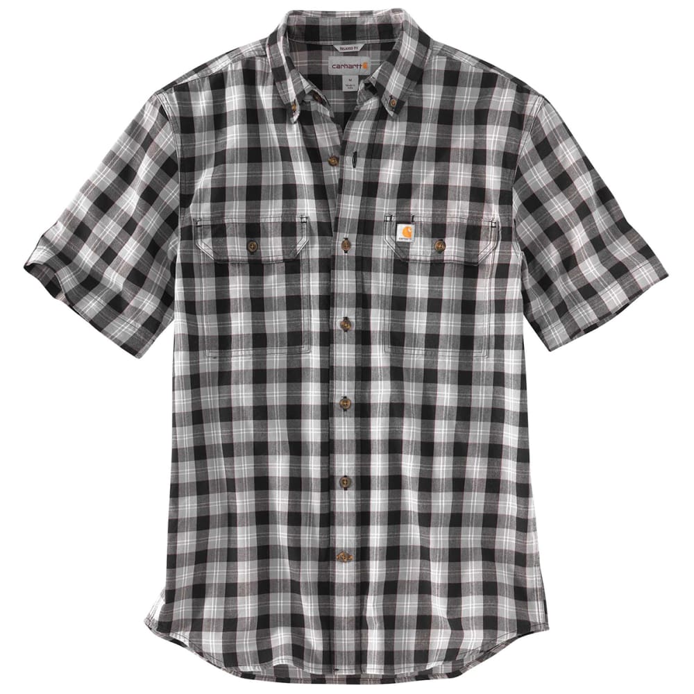 Carhartt Men's 103553 Fort Plaid Short-Sleeve Shirt - Black, M