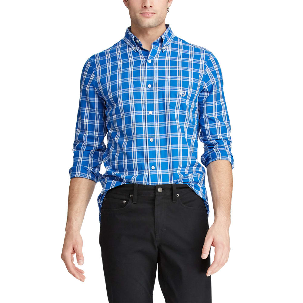 Chaps Men's Long-Sleeve Button Down Shirt - Blue, M