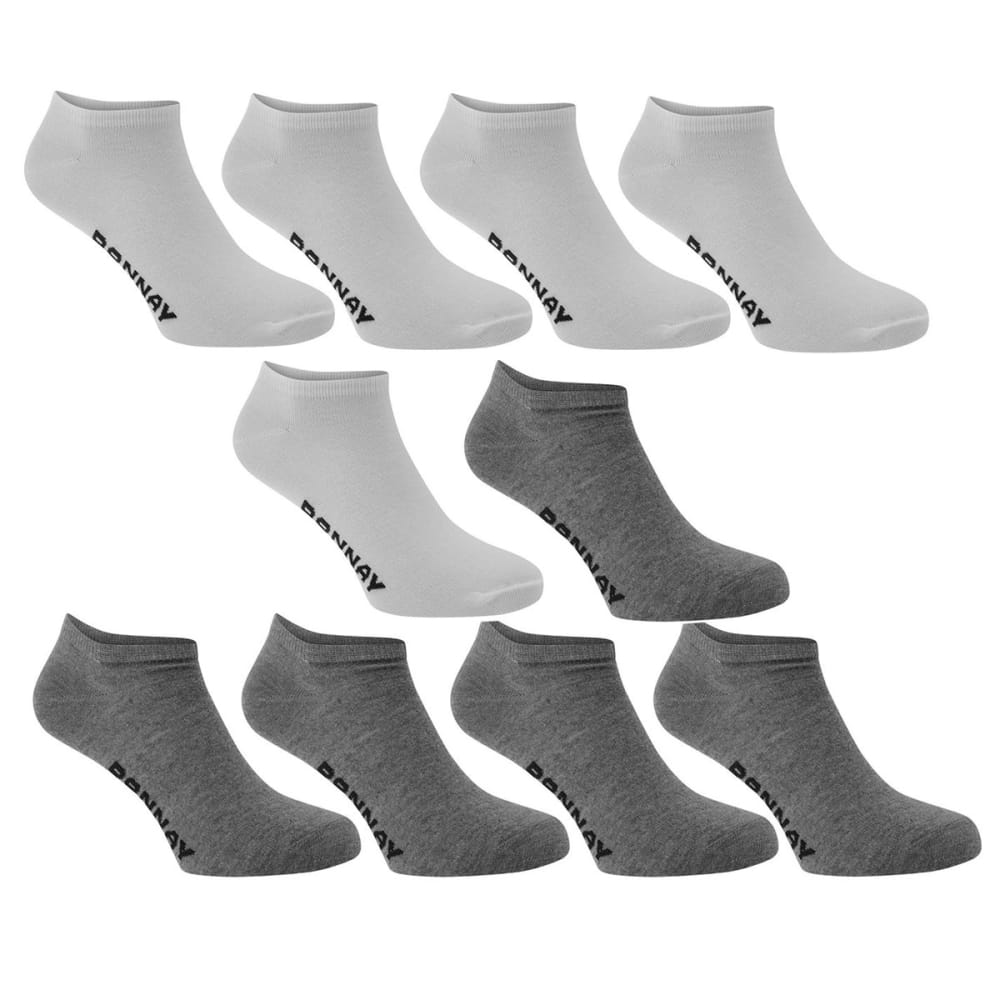 Donnay Kids' Sneaker Socks, 10-Pack - White, 2Y-7Y