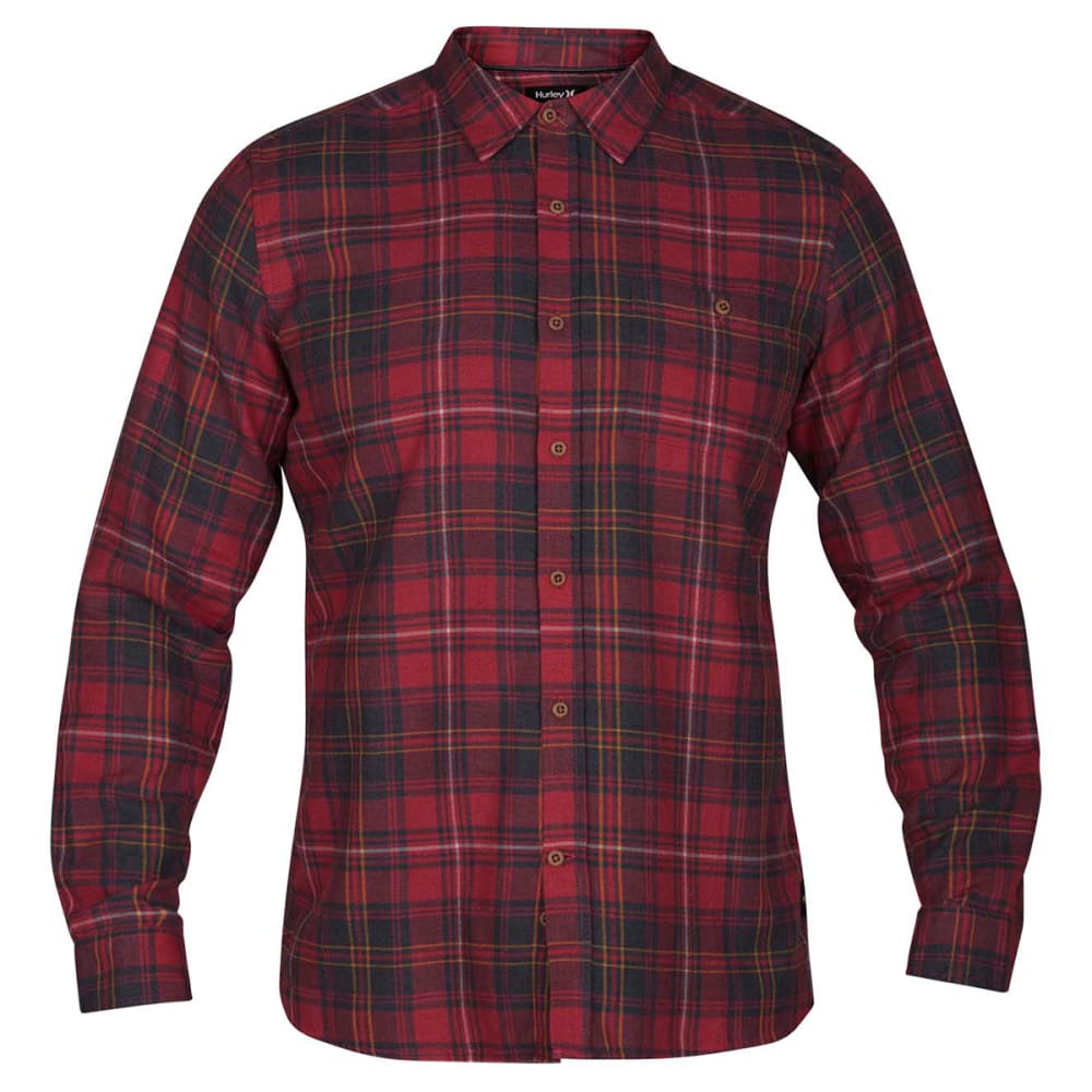 Hurley Guys' Kurt Long-Sleeve Shirt - Red, S