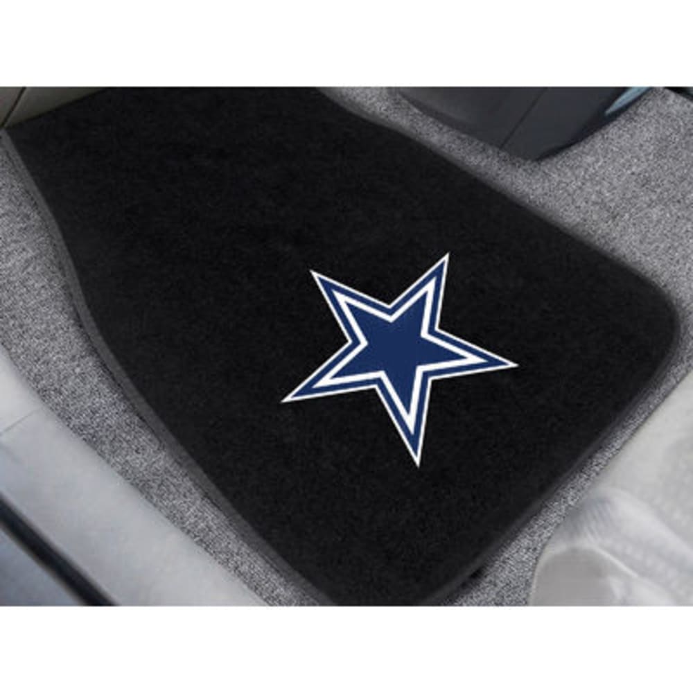 Fan Mats Dallas Cowboys 2-Piece Embroidered Car Mat Set, Black