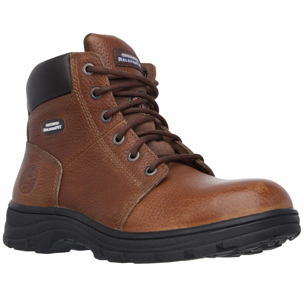 Skechers Men's 6 In. Work: Relaxed Fit - Workshire Steel Toe Work Boots - Brown, 8