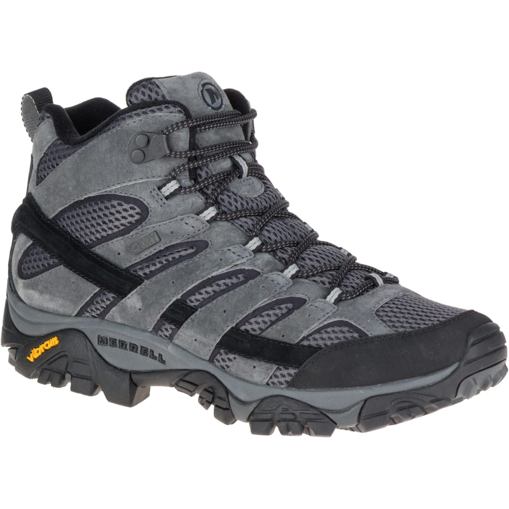 Merrell Men's Moab 2 Mid Waterproof Hiking Boots, Granite - Black, 13