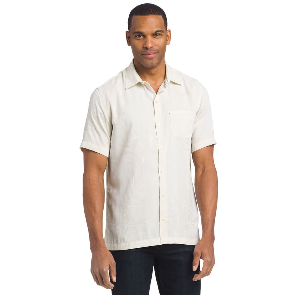 Van Heusen Men's Air Print Jacquard Short-Sleeve Shirt - White, M