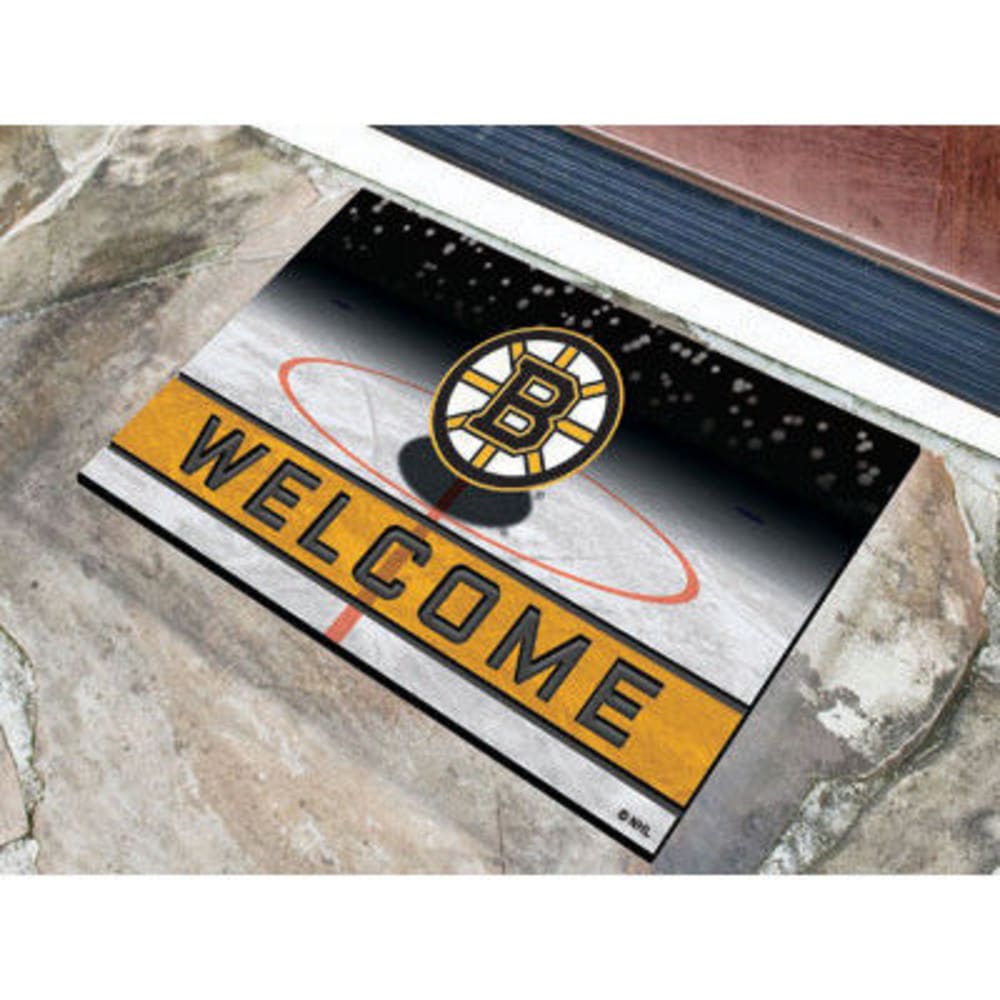 Fan Mats Boston Bruins Crumb Rubber Door Mat, Black/gold