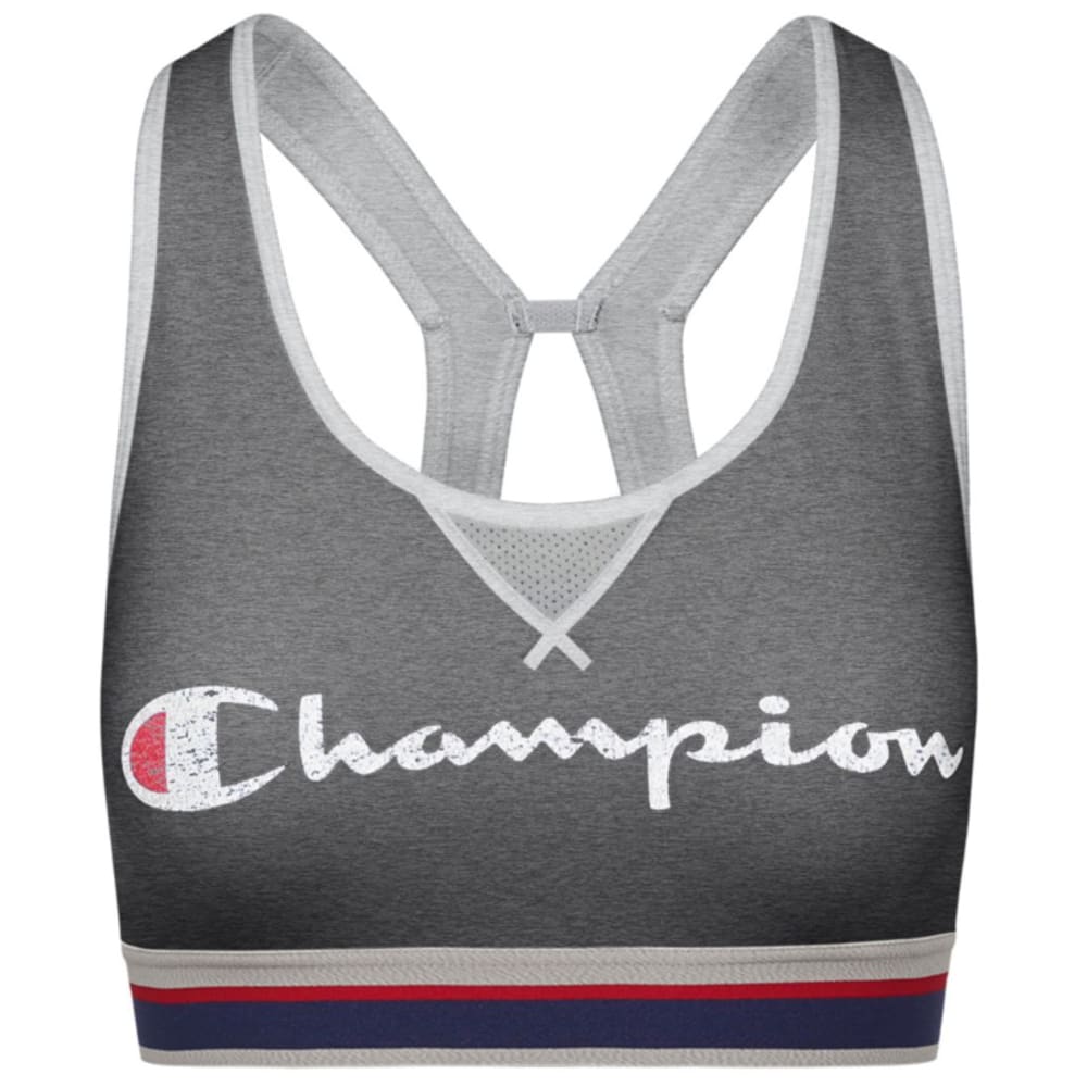 Champion Women's The Authentic Distressed Logo Sports Bra - Black, S