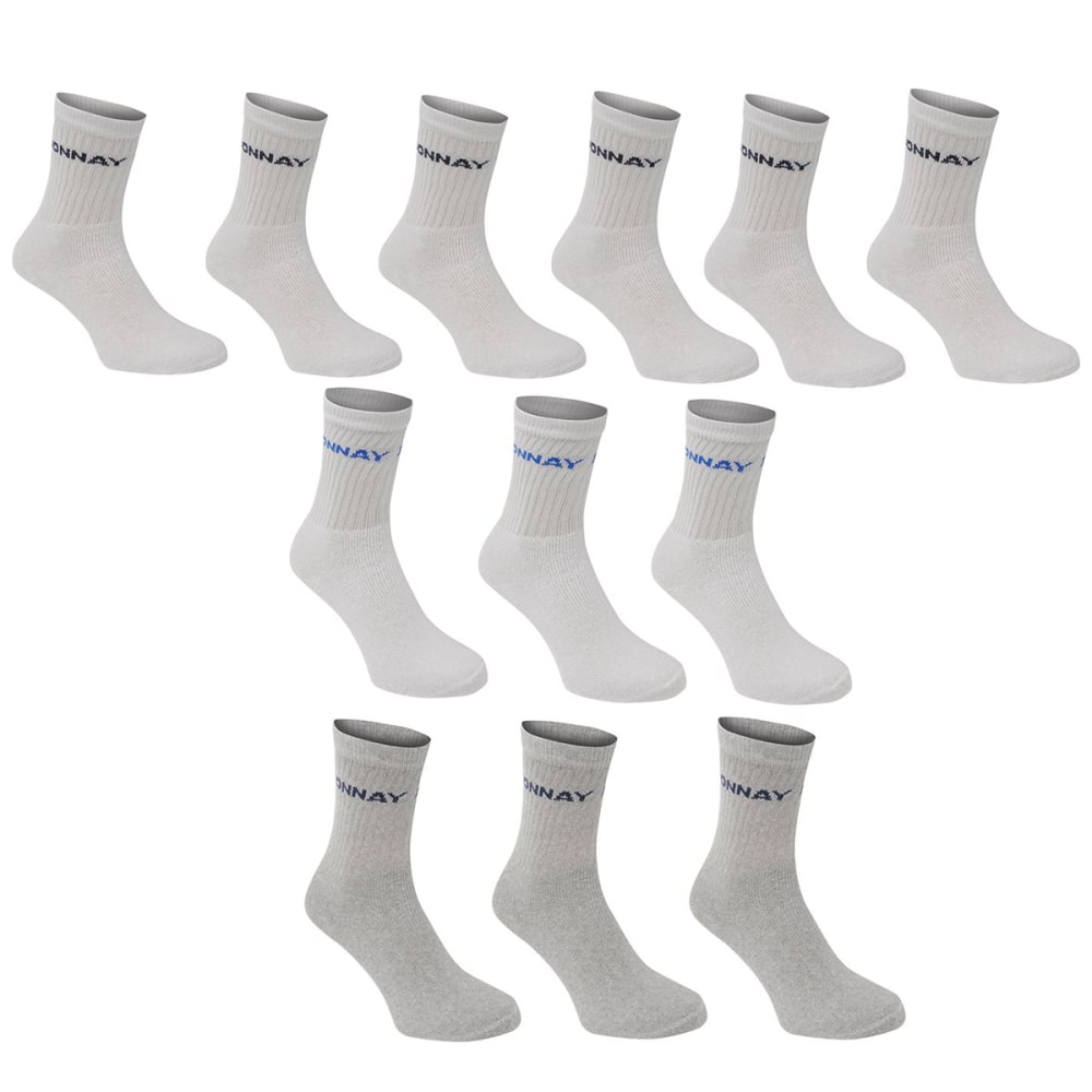 Donnay Kids' Crew Socks, 12 Pack - White, 9C- 1Y
