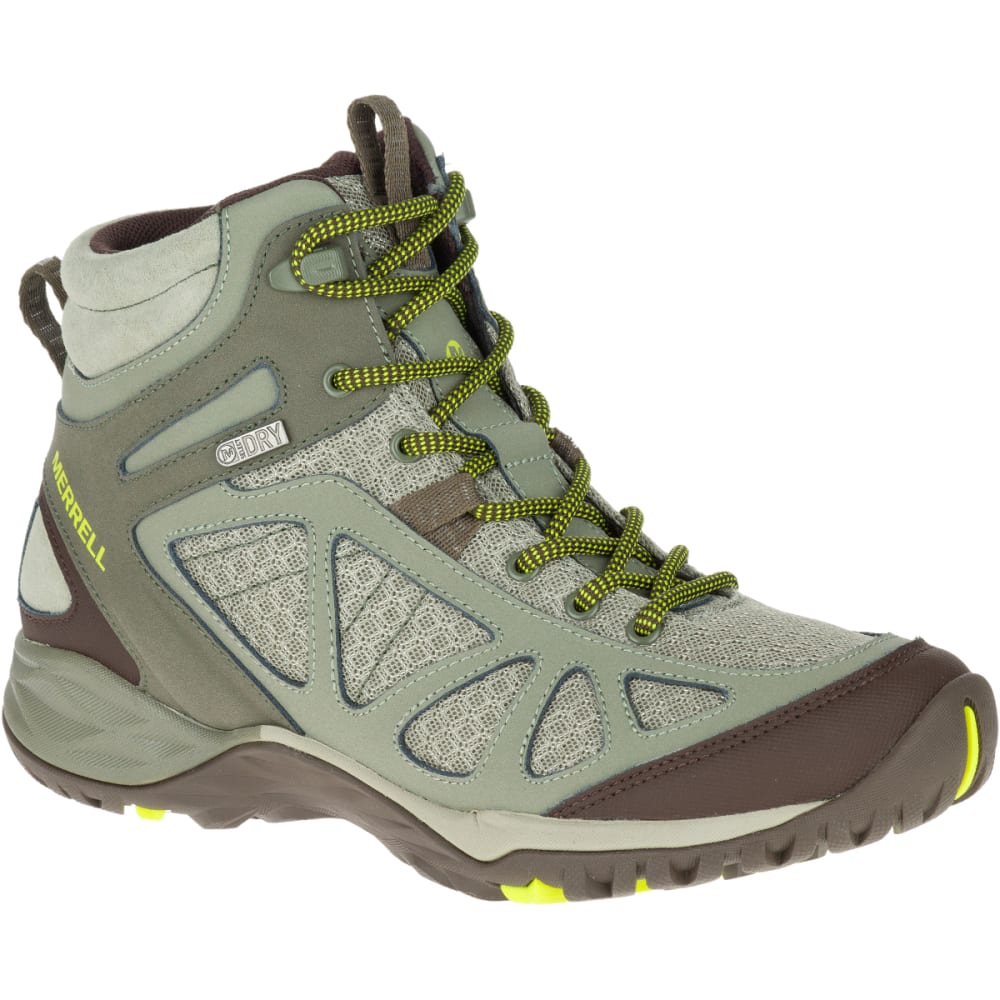 Merrell Women's Siren Sport Q2 Mid Waterproof Hiking Boots, Dusty Olive, Wide - Green, 8